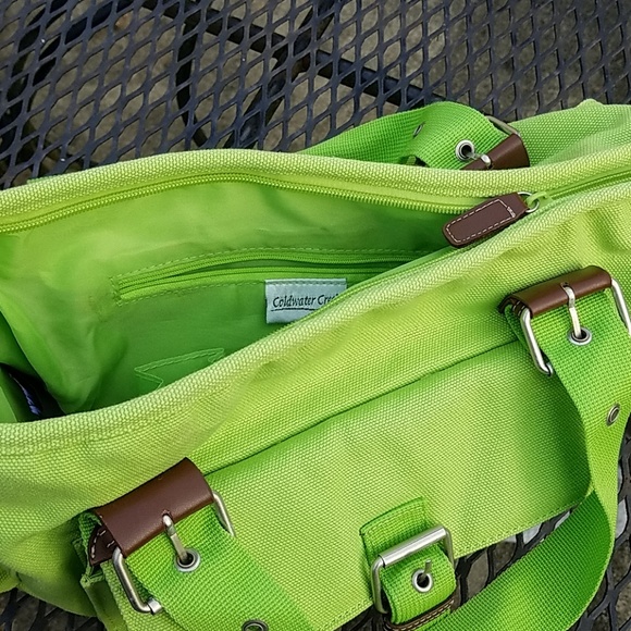 Coldwater Creek Lime Green Canvas Purse - Picture 8 of 8
